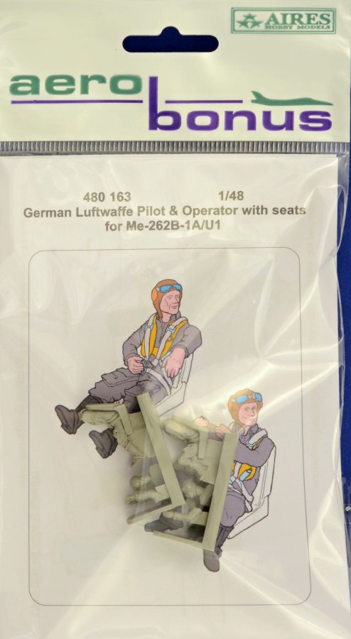 1/48 Luftwaffe Pilot&Operator w/ seats Me-262B-1A