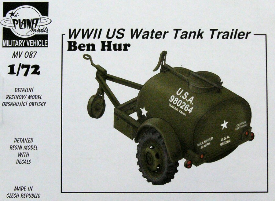 1/72 US Water Tank Trailer 'Ben Hur'  WWII