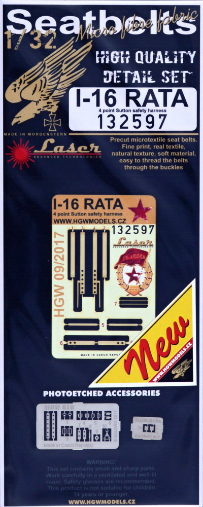 1/32 Seatbelts I-16 Rata (laser)