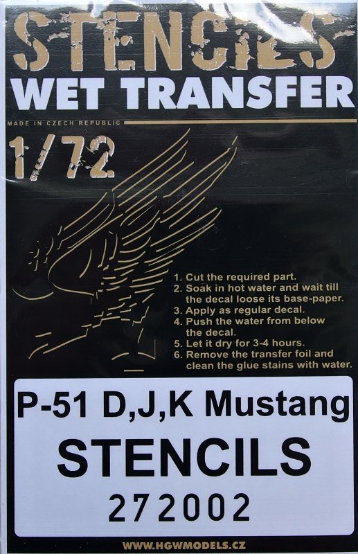1/72 STENCILS P-51 D,J,K Mustang