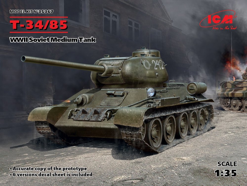 1/35 T-34-85 Soviet Medium Tank WWII (6x camo)