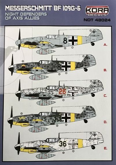 1/48 Decals Bf 109G-6 Night Defend. of Axis Allies