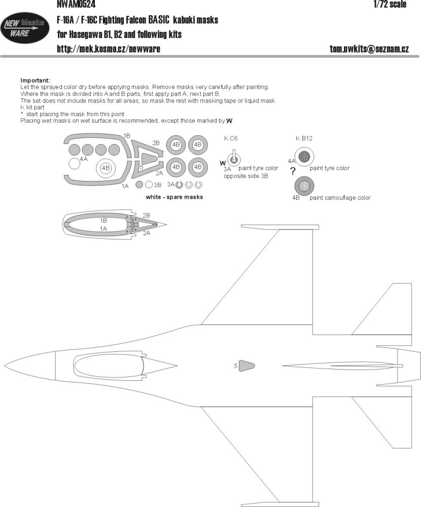 1/72 Mask F-16A/F-16C Fighting Falcon BASIC (HAS)