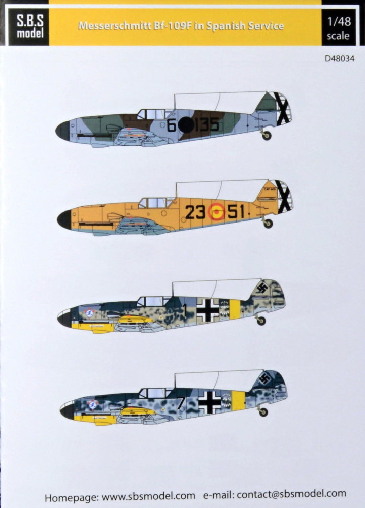 1/48 Decal Bf-109F in Spanish Service