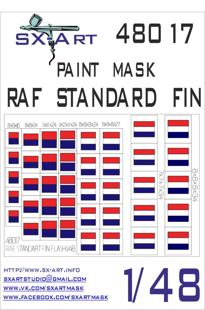 1/48 RAF Standard Fin Painting Mask