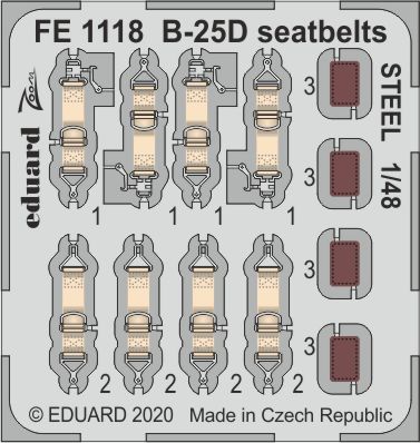 1/48 B-25D seatbelts STEEL (REV)