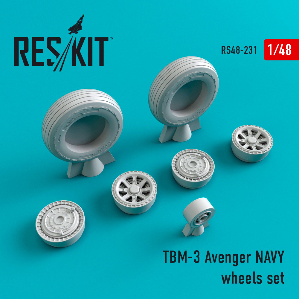 1/48 TBM-3 Avenger NAVY wheels (ACAD/HOBBYB)
