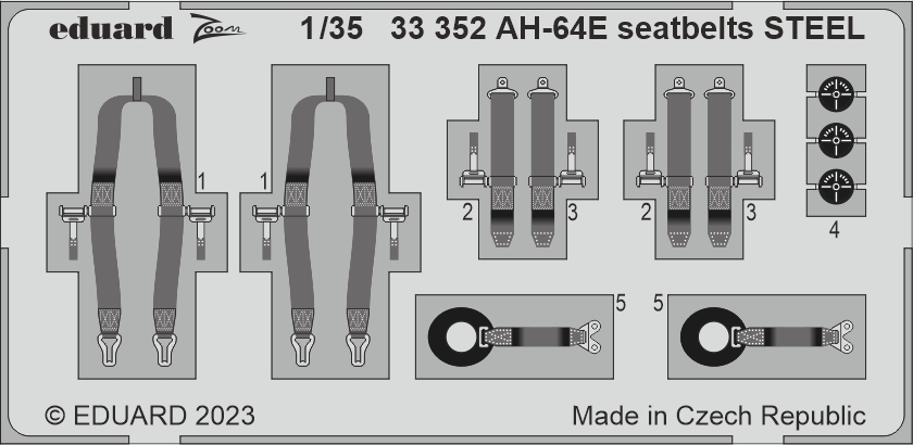 1/35 AH-64E seatbelts STEEL (TAKOM)