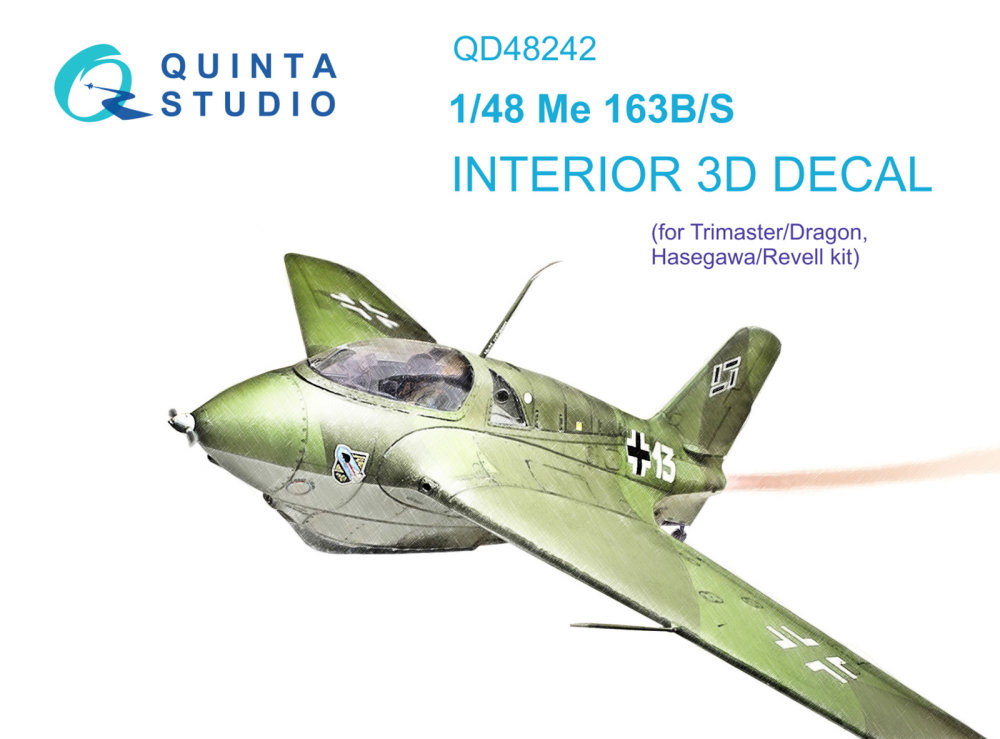 1/48 Me 163B/S 3D-Printed & col.Interior (DRAG)