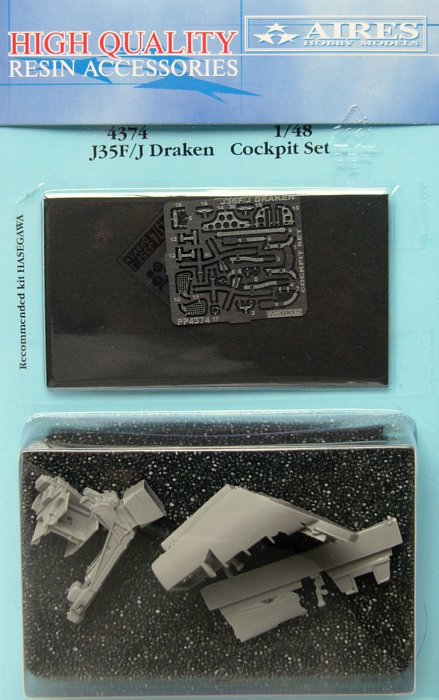 1/48 J35F/J Draken cockpit set   (HAS)