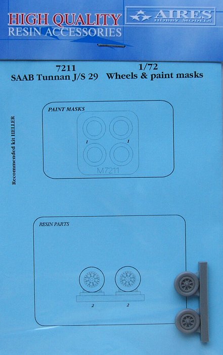 1/72 SAAB Tunnan J/S 29 wheels & paint masks (HEL)