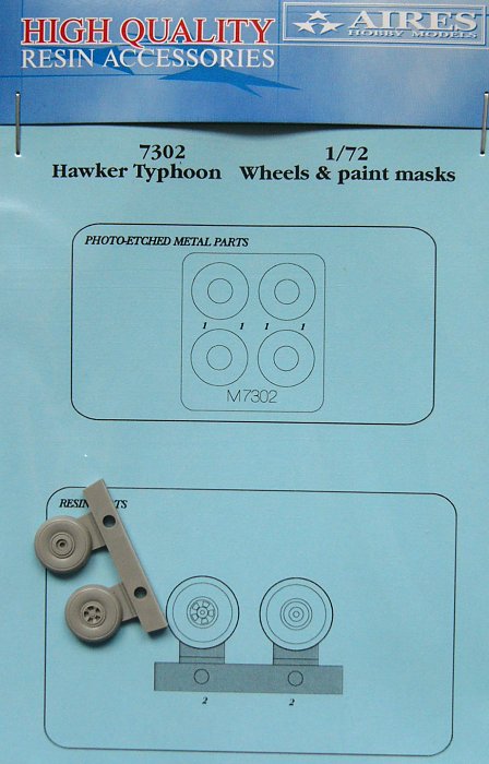 1/72 Hawker Typhoon wheels & paint mask