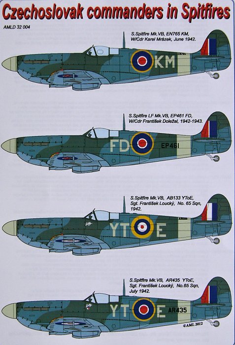 1/32 Decals Czechoslovak commanders in Spitfires