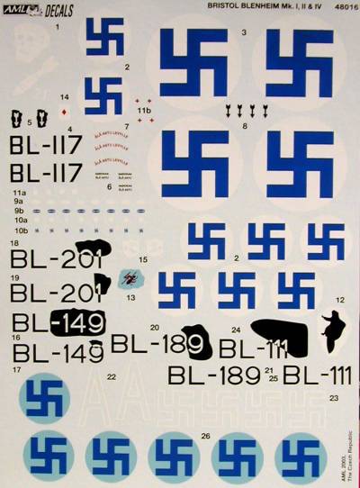 1/48 Decals B.Blenheim over Finland Sky