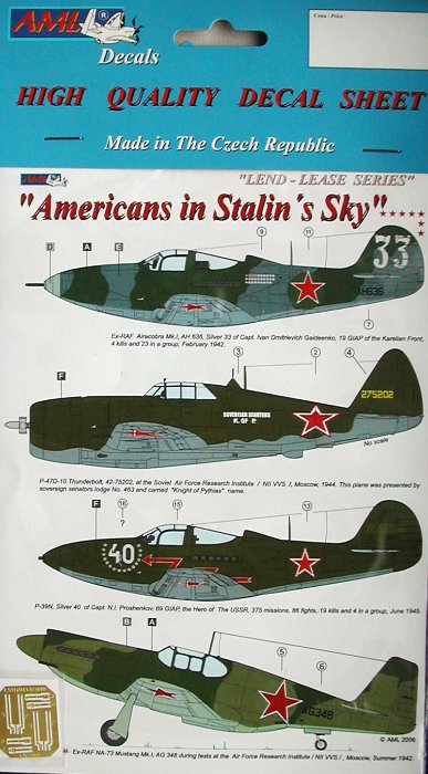 1/72 Decals Americans in Stalin's Sky (w/ PE)