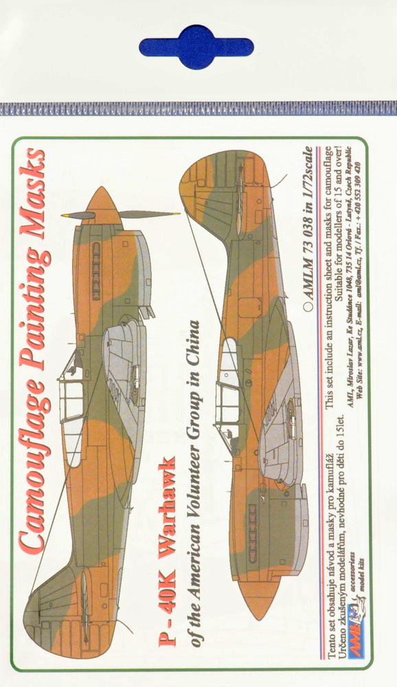 1/72 Camouflage masks P-40K Warhawk Volunteers