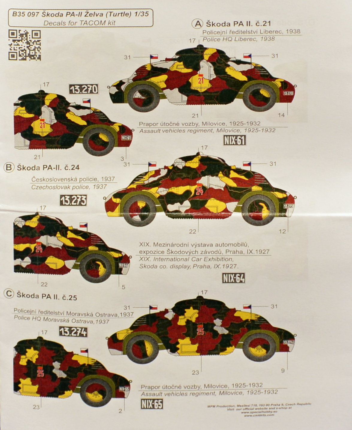 1/35 Decals Skoda PA-II (TACOM)