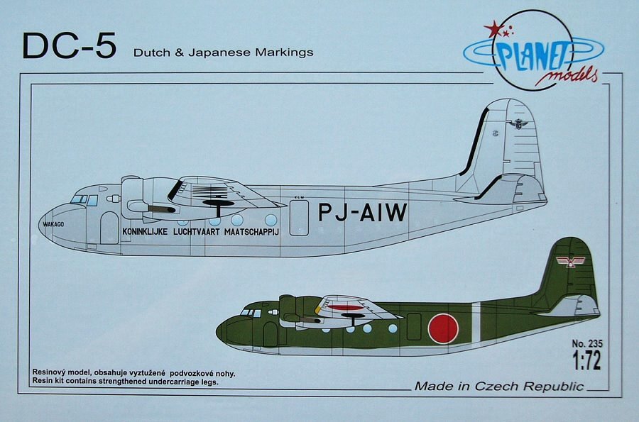 1/72 DC-5 Dutch & Japanese Markings