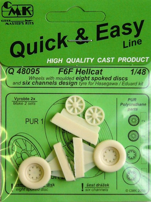 1/48 Hellcat wheels w/ moulded eight spoked disc