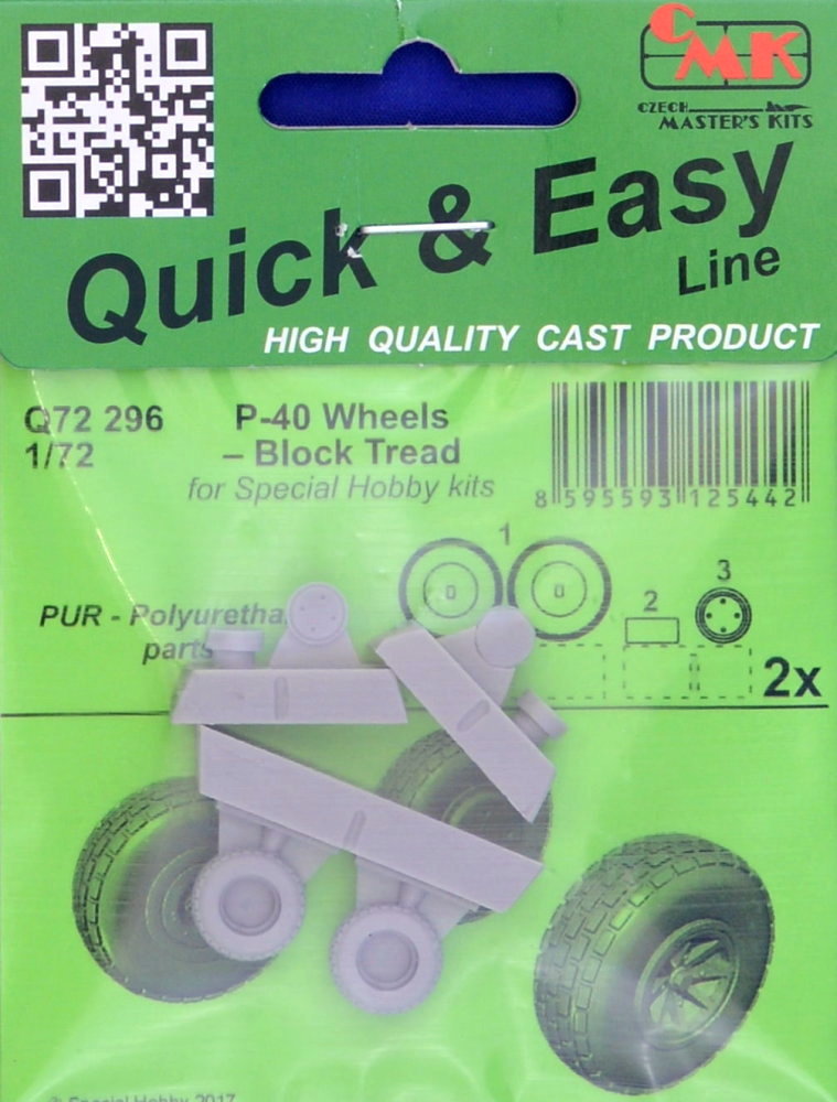 1/72 P-40 wheels - block tread (SP.HOBBY)