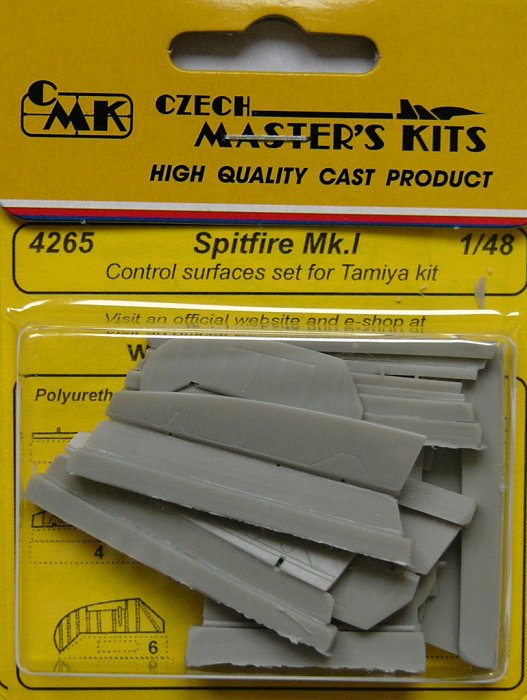 1/48 Spitfire Mk.I - Control surfaces set (TAM)