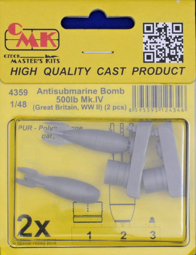 1/48 Antisubmarine Bomb 500lb Mk.IV (2 pcs.)