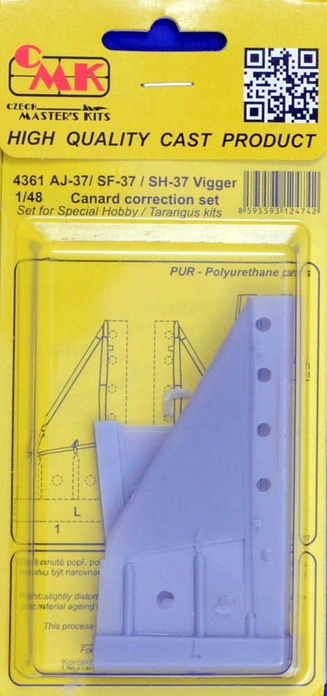 1/48 AJ-37/SF-37/SH-37 Viggen Canard correct. set