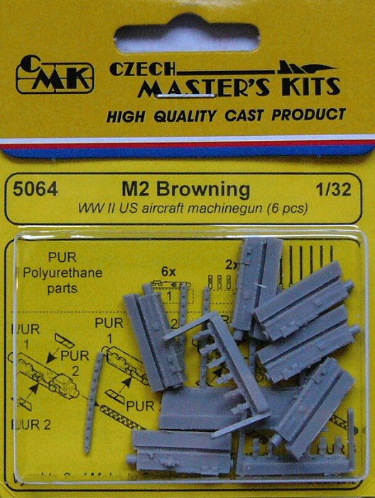 1/32 M2 Browning US aircraft machine gun (6 pcs.)