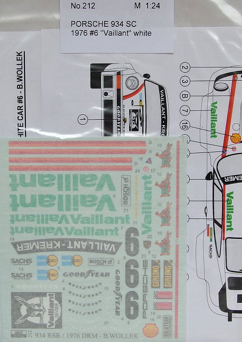 1/24 Porsche 934 SC #6 VAILLANT white - 1976