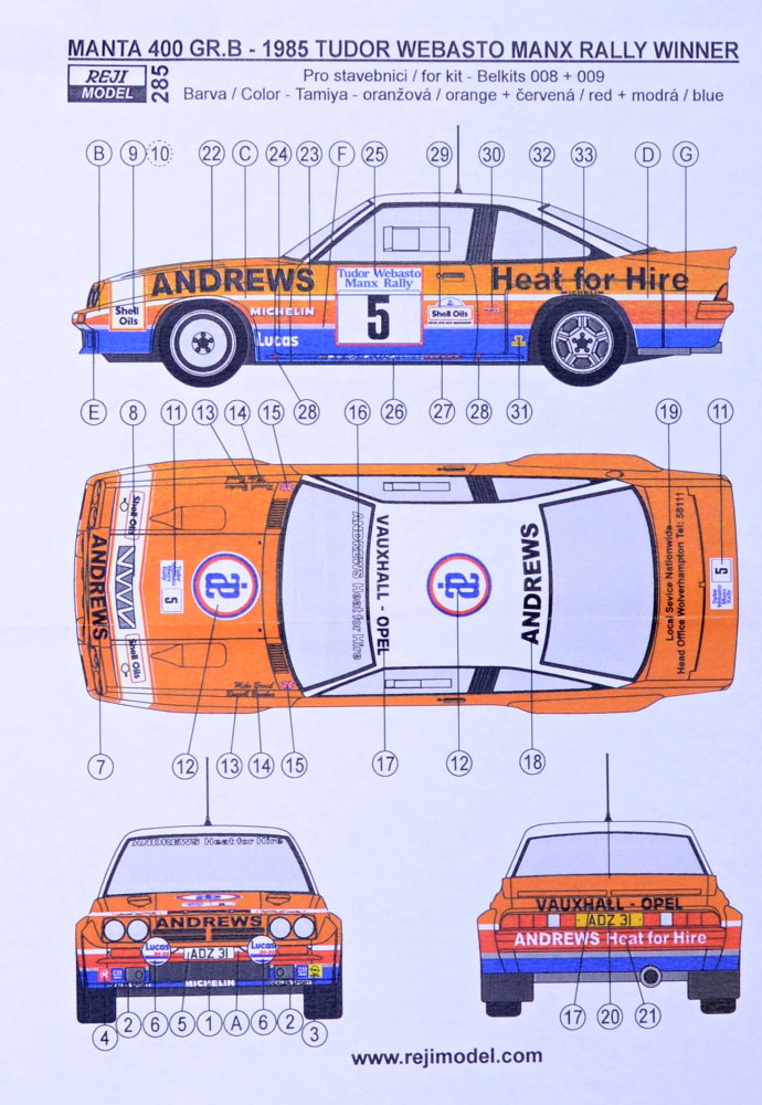 1/24 Opel Manta 400 GR.B. 1985 Manx Rallye Winner