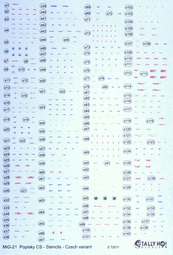 1/72 MiG-21 CS Stencil Data