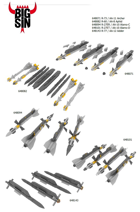 BIGSIN 1/48 RUSSIAN MODERN AIRCRAFT MISSILES