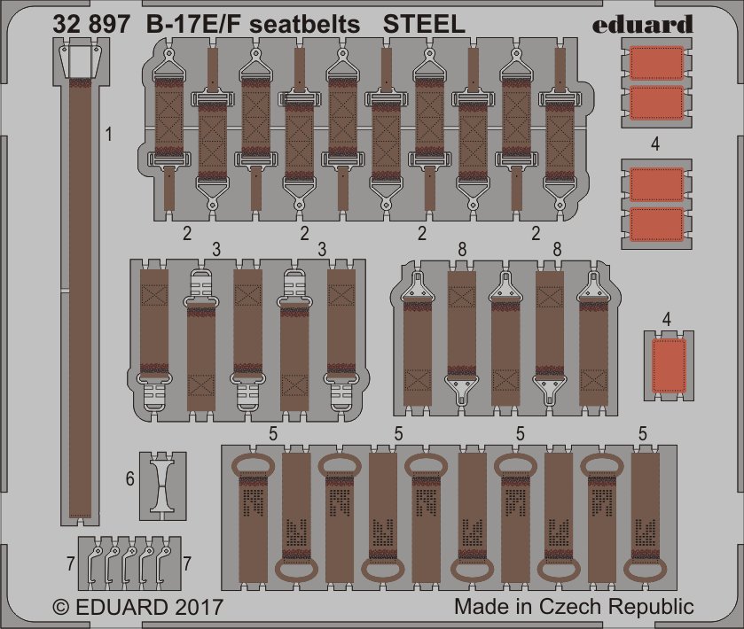 SET B-17E/F seatbelts STEEL (HKM)