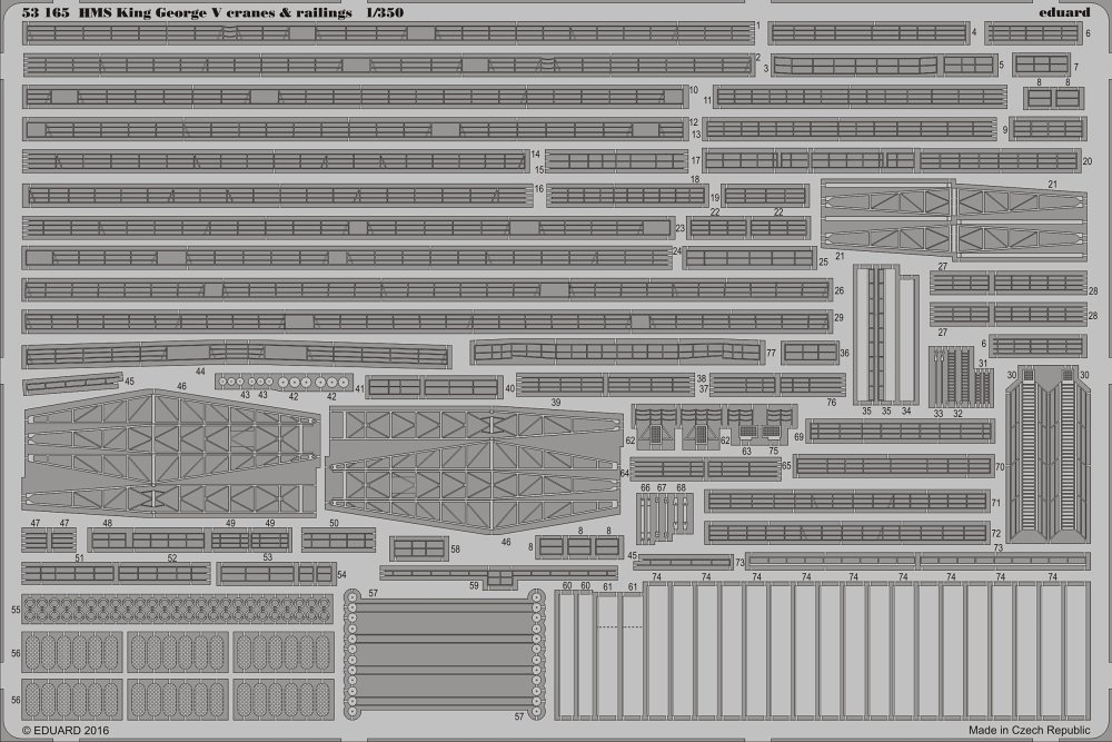 SET 1/350 HMS King George V cranes&railings (TAM)