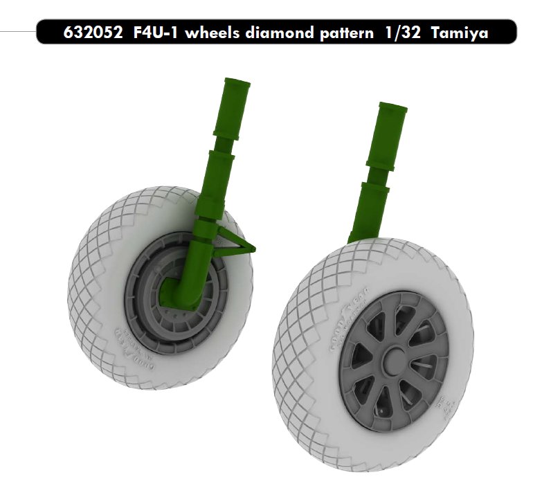 BRASSIN 1/32 F4U-1 wheels diamond pattern (TAM)