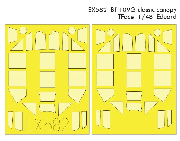 Mask 1/48 Bf 109G classic canopy TFace (EDU)