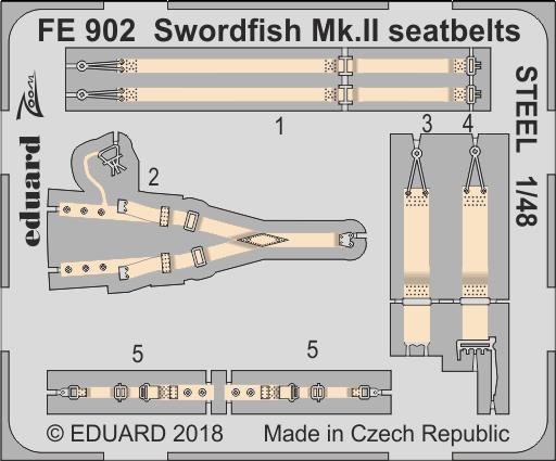 1/48 Swordfish Mk.II seatbelts STEEL (TAM)