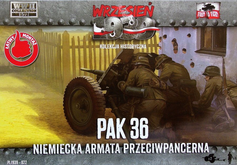 1/72 PAK 36 German antitank gun (2x guns, 6x fig.)