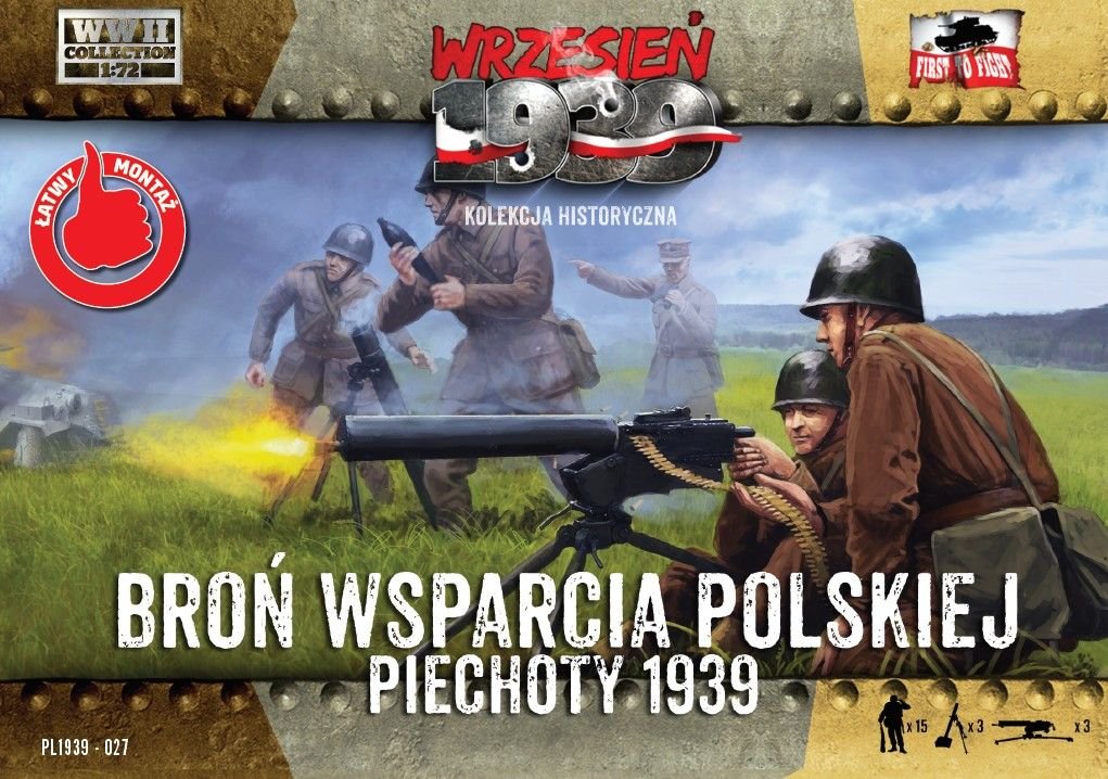 1/72 Polish infantry support & weapons (15 fig.)