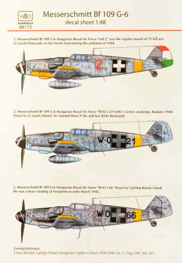 1/48 Decal Messerschmitt Bf 109G-6 (3x camo)