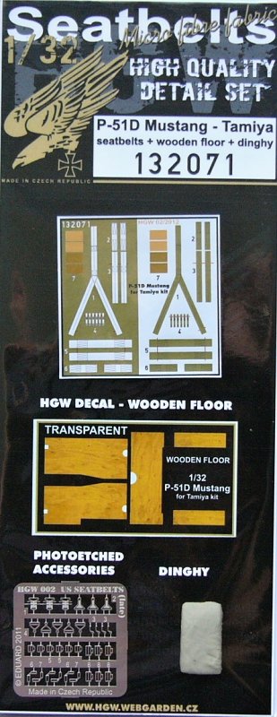 1/32 Seatbelts P-51D Mustang & wooden floor+dinghy