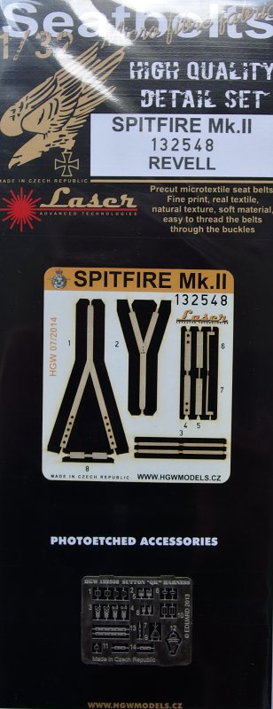 1/32 Seatbelts Spitfire Mk.II - laser (REV)