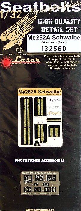 1/32 Seatbelts Me 262A Schwalbe (Ersatz) laser