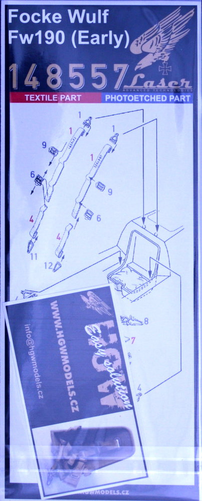 1/48 Seatbelts Focke Wulf Fw190 early (laser)