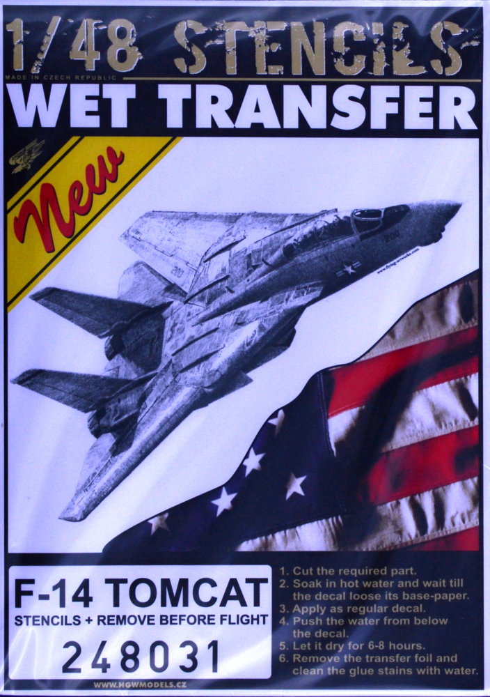 1/48 STENCILS F-14 Tomcat & Remove Before Flight