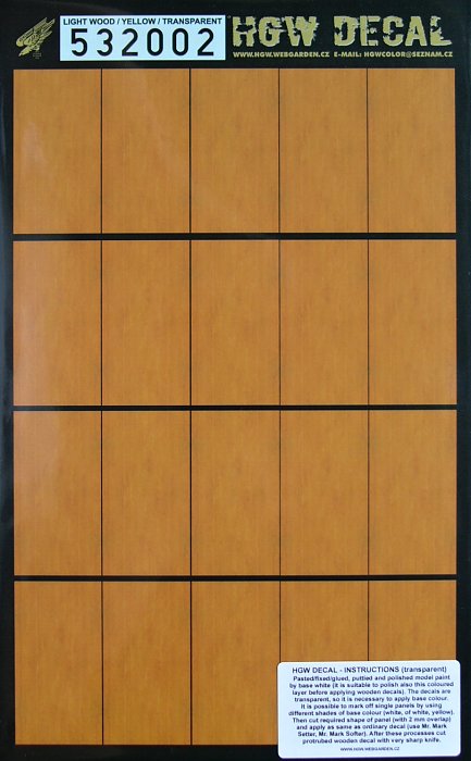 1/32 Decals Light Wood - YELLOW (transparent)