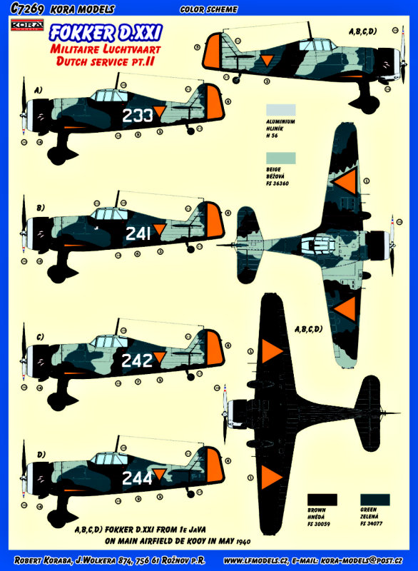 1/72 Fokker D.XXI Conv.Set (Dutch service, part 2)