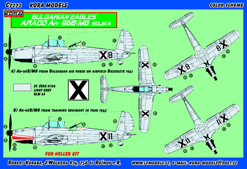 1/72 Arado Ar-96B/MG Bulgarian Eagles (HELL)