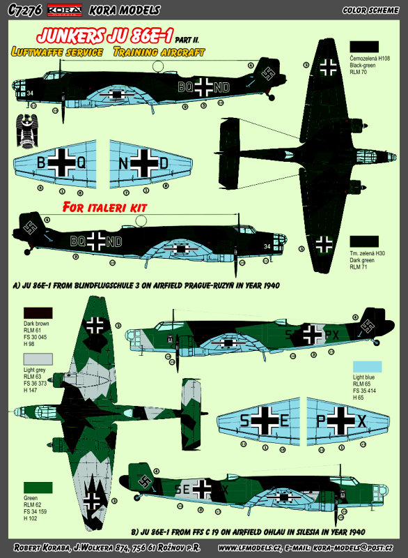 1/72 Ju 86E-1 Luftwaffe Conv.set (ITA) Part II.