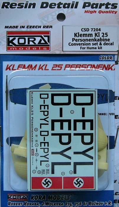 1/72 Klemm Kl 25 Personenkabine - Conv.set & decal